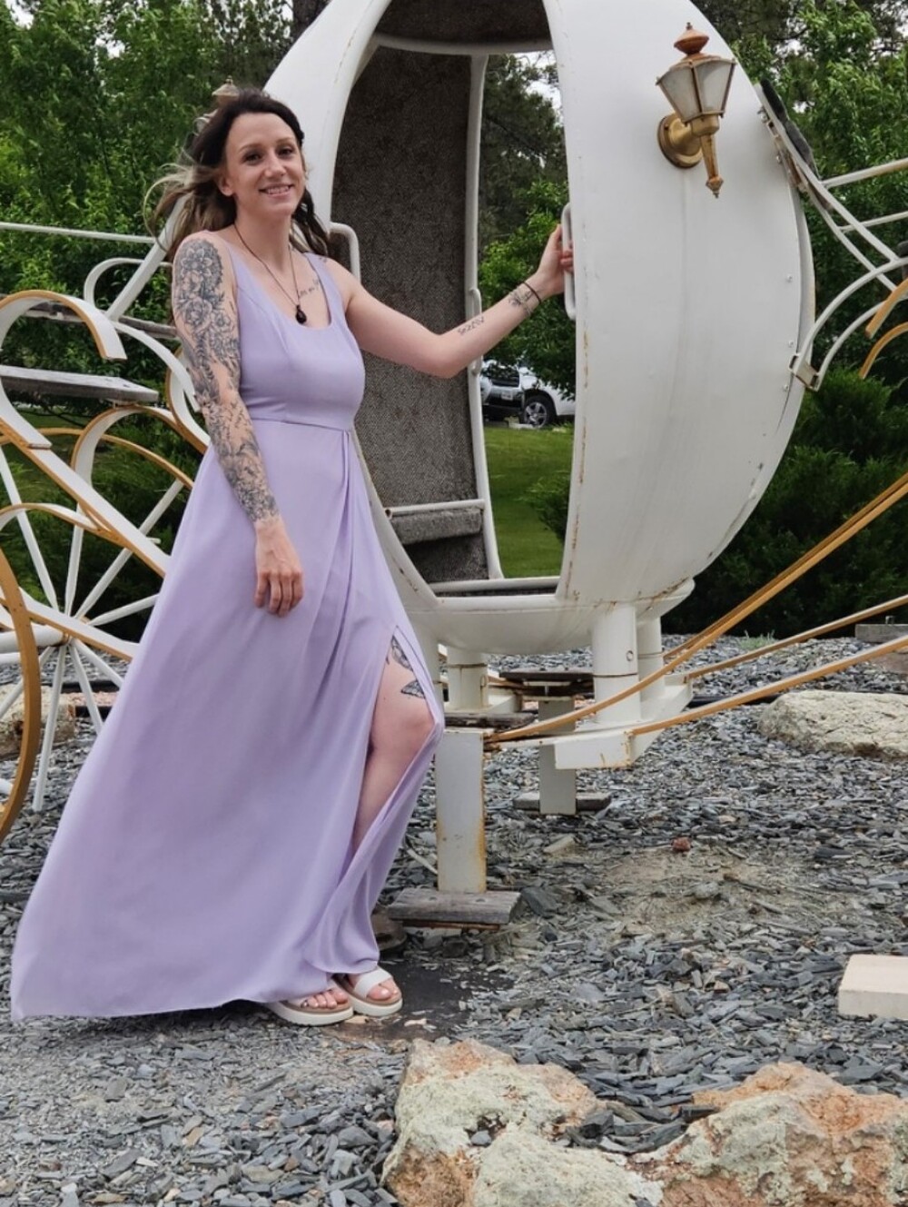 CHIFFON TANK SCOOP NECK BRIDESMAID DRESS,